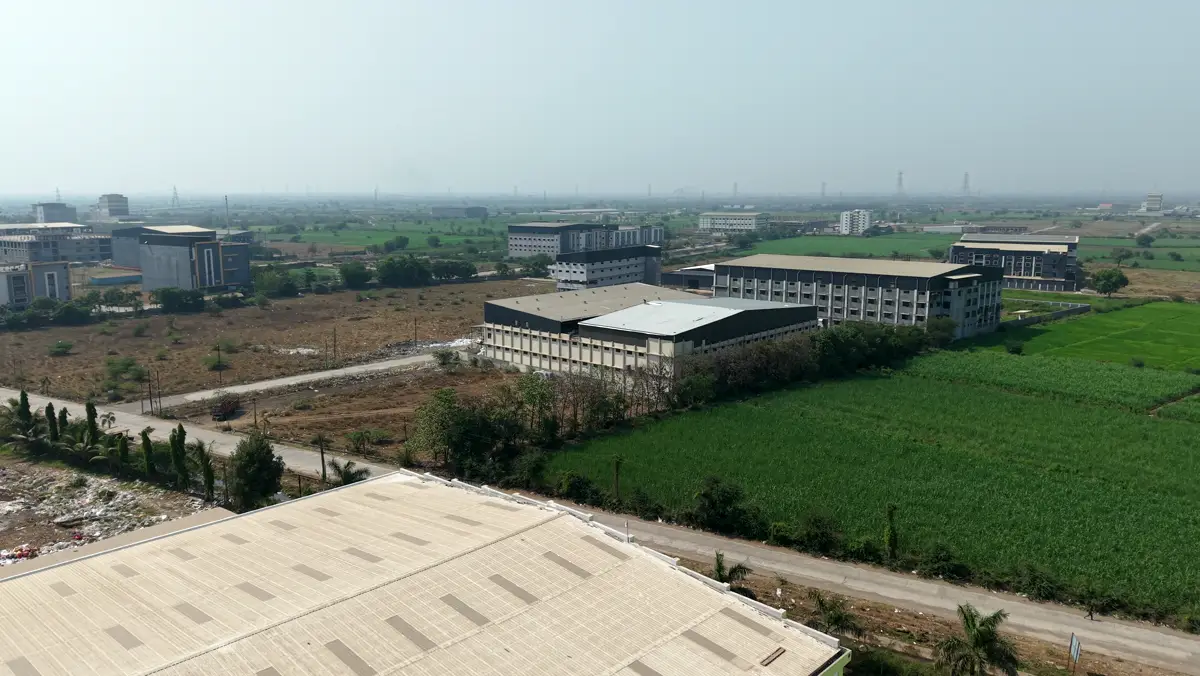 Architectural massing across a development site