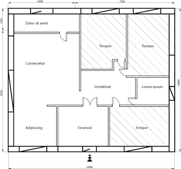 Pal Gardens 1200 sq ft floor plan